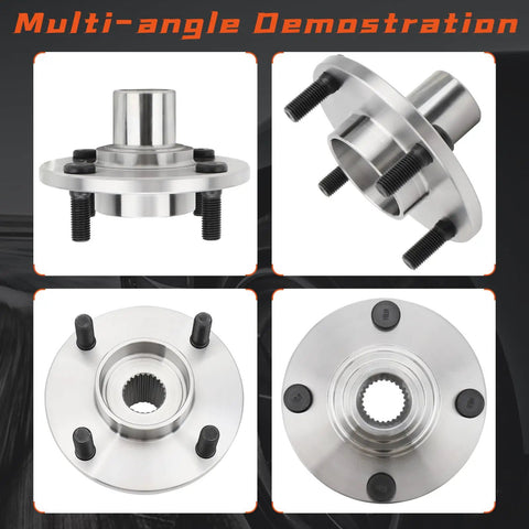 Pair Front Wheel Hub Bearing With ABS For Ford Focus 2000 To 2011 4 Lug Left And Right Replacement, multi-angle view