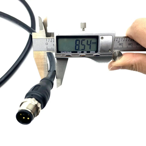 Measurement of Five Pin L Code M12 Connector Cable From Female To Male For Rail Transit Power And Robotic Arm Control IP67 Waterproof