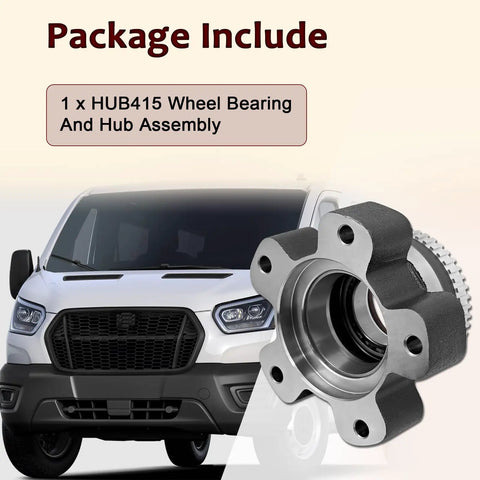 Rugged Rear Wheel Bearing Hub Assembly Replacement for Ford Transit 2015 to 2025 shown with Ford van background
