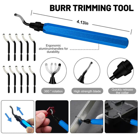 Burr trimming tool from 212 Piece 3D Printer Tool Kit With Deburring Tools And Accessories For Easy Disassembly, Cleaning, And Precision Machining