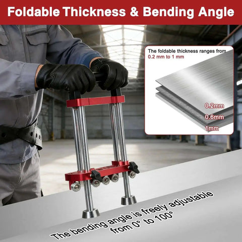 Sheet Metal Roller 2 Station Bender For Roofing Tools With 0 To 100 Degree Bending Range And Angled Roller Design in use