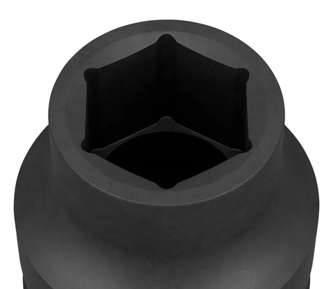 Close-up of Impact Socket 24mm, 1-Inch Square Drive, Drop-Forged Chrome Molybdenum with phosphate finish, top view