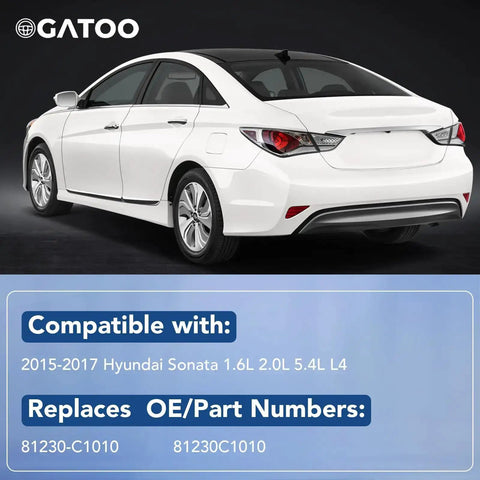 Back view of 2015-2017 Hyundai Sonata 1.6L 2.0L 5.4L L4. Compatible with Hyundai Sonata Trunk Latch Replacement Actuator 81230-C1010.