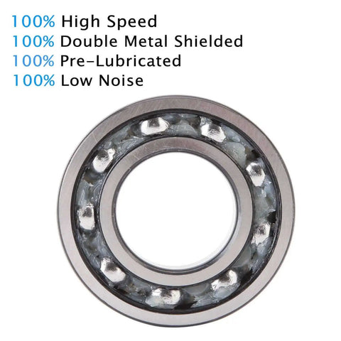 Five Eighth Inch Inside Diameter By One And Three Eighth Inch Outside Diameter Thick 0.433 Bearing 99502H-2RS double rubber sealed, close-up view