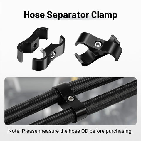 EVIL ENERGY AN6 hose separator clamp set, aluminum black fuel line mounting clamps, 4 pcs.