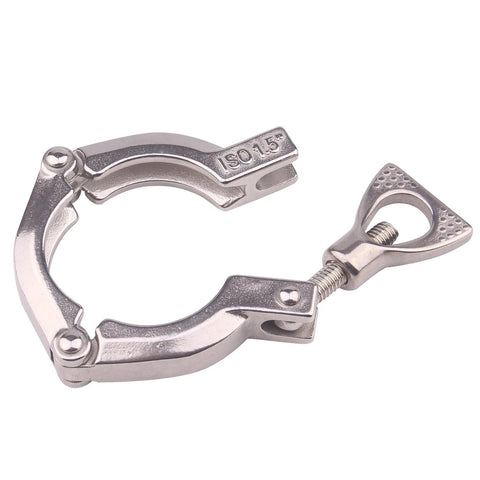DERNORD 1.5 in tri-clamp sanitary clamp, stainless steel 304, three-segment with wing-nut assembly