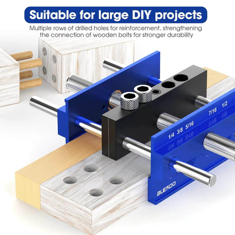Upgraded 6.7 Inch Self Centering Doweling Jig Kit For Precise Wood Joints Adjustable Width Drilling Guide With Six Drill Bushings