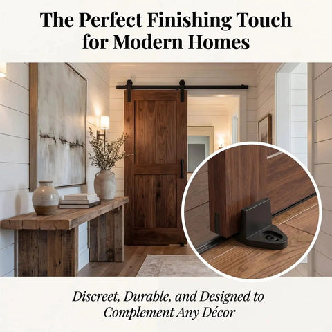 4 Pack Barn Door Floor Guides Adjustable Sliding Door Bottom Guide Floor Mount Heavy Duty T Shape Anti Jump Stability Support