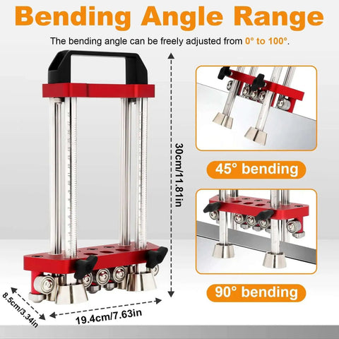 Pro Grade Sheet Metal Bender Tool With 2 Station Design For Roofing And Fabrication, Adjustable 0 To 100 Degrees With Depth Gauge