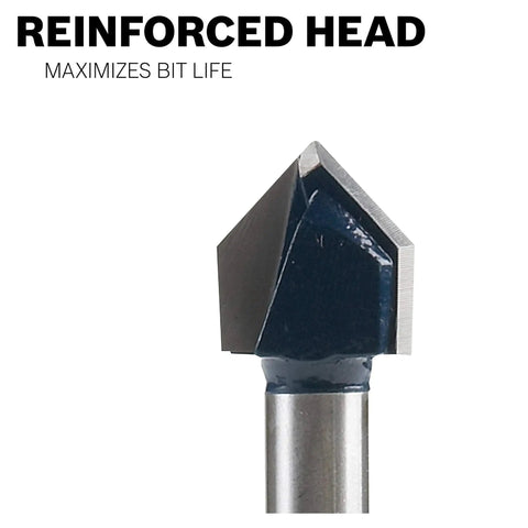 Close-up of Carbide Tipped Glass Drill Bit One Quarter Inch GT300 With Three Flat Shanks For Superior Grip Blue Bosch Quality