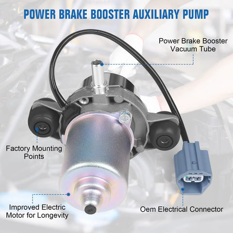 Power brake booster vacuum pump assembly, automotive part by Amazon, with blue OEM electrical connector