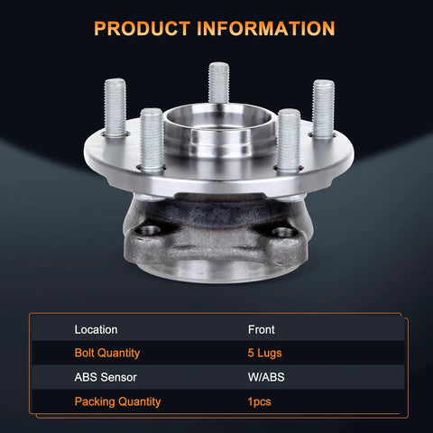 Front Wheel Hub And Bearing Assembly For Scion tC 2011-2016, Toyota Mirai 2016-2019, And Toyota RAV4 2006-2018, 5-Lug With ABS