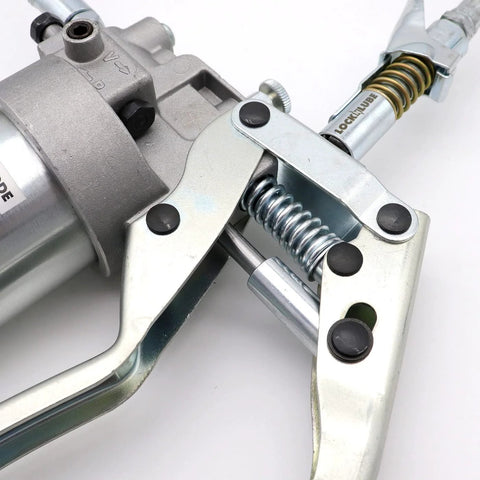 LockNLube professional dual-mode pistol-grip grease gun with 20-inch hose and inline swivel.