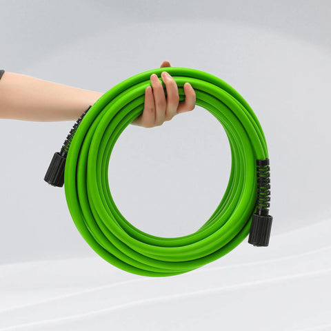PWACCS pressure washer hose, green, 50 ft x 1/4 in, kink-resistant with M22 fittings