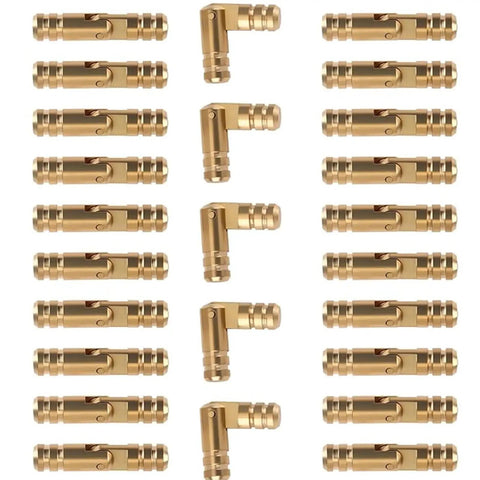 20 Pc Mini Brass Barrel Hinges Set For DIY Crafts Perfect For Wooden Jewelry Boxes Small Cabinets And Cases Hidden Concealed Hinges 0.16 x 0.79 Inches Durable Easy Install Hardware For DIY Junkies