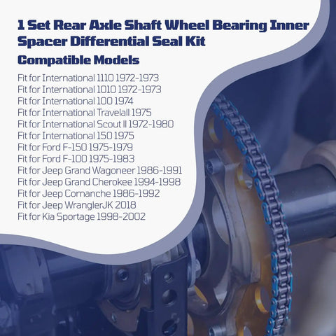 Beefed Up Rear Axle Bearing Kit With Inner Spacer And Differential Seal Kit for Jeep Wrangler JK 2007-2018 Non Rubicon