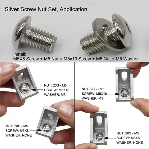 All In One Aluminum Extrusion Hardware Kit With 200Pcs M5 T Slot Nuts Bolts And Screws For 20x20 2020 2040 Profiles assembly guide