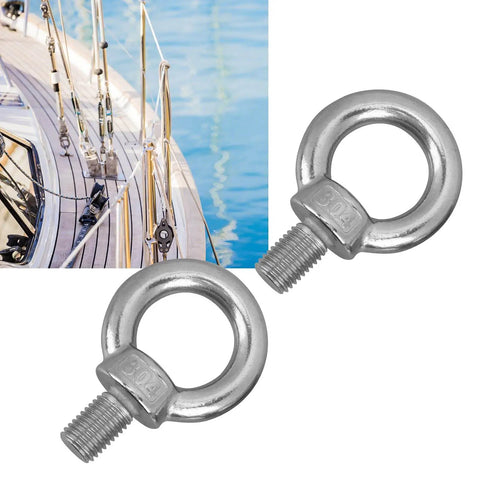 M20 Marine Grade 316 Stainless Steel Eye Bolts, Heavy Duty Lifting Rings With Nuts, Shoulder Eye Bolts For Rigging, 2 Pack
