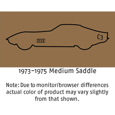 1973-1975 Corvette C3 Medium Saddle Interior Spray color reference and Corvette outline drawing