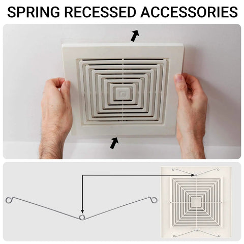 4 Pack Recessed Light Spring Clips, Silver Metal Torsion Clips Replacement For Bathroom Fan Covers being installed