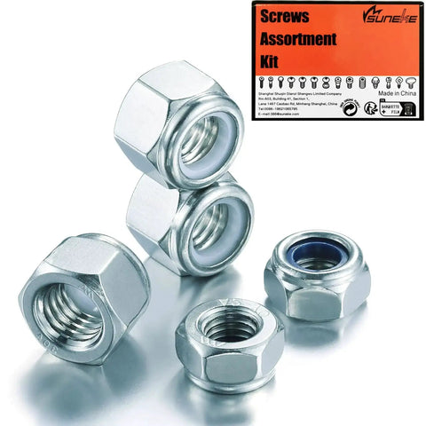 3/4-10 Nylon Insert Lock Nuts, Grade 8 Zinc Plated Carbon Steel, 8-Pack, Vibration-Proof Locking Nuts with nylon inserts for machinery