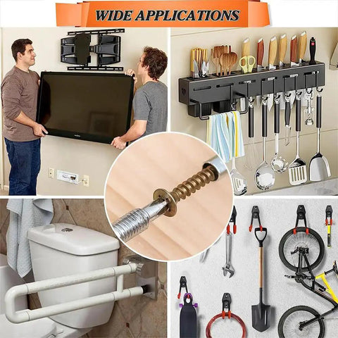 10 Pieces Carbon Steel Drive Anchors With Screws Tree Shaped Hollow Wall Anchors For Drywall And Furniture Repair Durable Metal Expansion Screws 3.5 Cm Length For Stronghold And Long Lasting Installations used in various home applications.