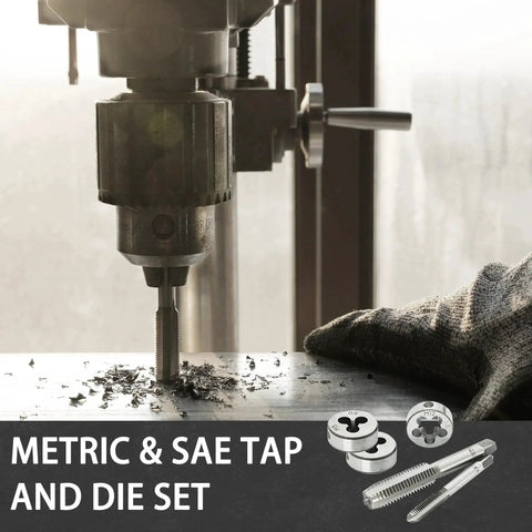 40 Piece Tap And Die Set For Metric Threads M3 To M12 With Adjustable Handles, Comprehensive Accessories And Durable Storage Case