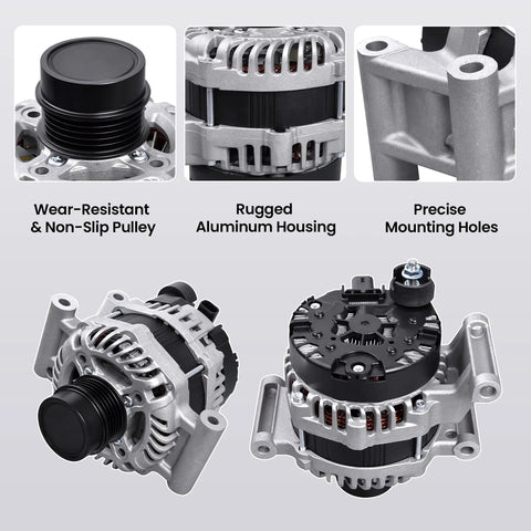 130 Amp Alternator Direct Fit For Chevy Malibu 2016 To 2020 1.5L And Cruze 2016 To 2019 1.4L with 5 Groove Decoupler Pulley Replacement