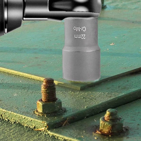 Close-up of 14-Piece Screw And Nut Extractor Set Chrome Molybdenum Steel Heavy Duty used on rusted screws with 3/8 inch driver
