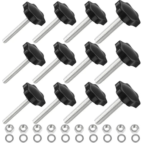 28 Sets M4 M5 M6 M8 Star Hand Knob Tightening Screws With Nuts And Washers Stainless Steel Thread Clamping Knobs for Machinery