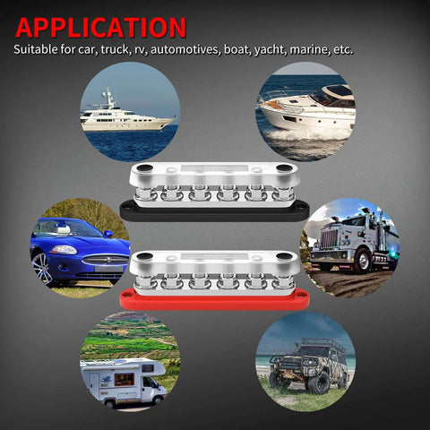 Beefy 300 Amp Bus Bar Terminal Block With Cover For Marine And Automotive Power Distribution, 12V System applications