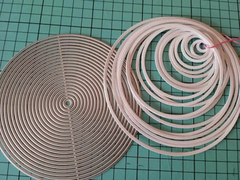 21 Piece Nesting Round Frame Metal Die Cuts Set With Circle Frame Tags For Scrapbooking Card Making Wedding DIY Photo Embossing Stencils 13.6 Cm Each Die shown on a grid surface