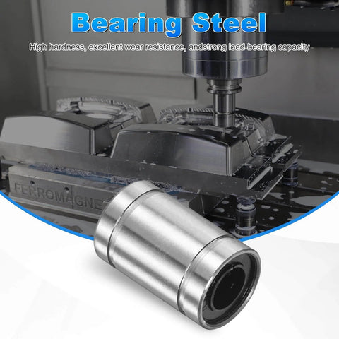 Pro Grade LM6UU Linear Ball Bearing Set With 6mm Bore 12mm OD 19mm Length Four Pack Double Sided Rubber Sealed visible in CNC machine setup