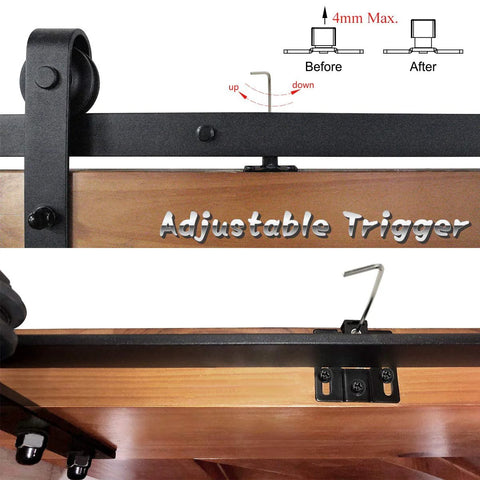 Heavy Duty Aluminum Alloy Soft Close Mechanism For DIY Sliding Barn Door Hardware DESTROYER320 with adjustable trigger
