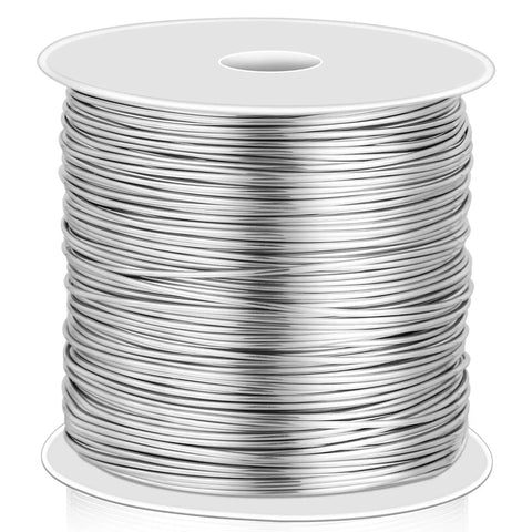 20 Gauge Stainless Steel Jewelry Wire on a sturdy spool, tarnish-resistant 304 stainless, flexible for jewelry making and crafts.