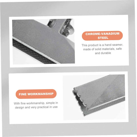 Manual Sheet Metal Bender Tool With Straight Jaw, 6 Inch Hand Seamer for DIY projects, close-up showing chrome-vanadium steel.