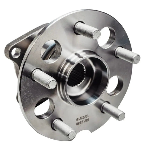 Front view of Pair Rear Wheel Hub And Bearing Assembly For Toyota RAV4 2001 2002 2003 2004 2005 AWD 5 Lug Models, 2 Piece Set, Beefed Up Durability, OEM quality