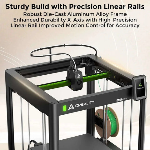 Ender-5 Max 3D Printer With Massive 400x400x400mm Build Volume, Crazy Fast 700mm Per Second Printing, sturdy aluminum frame, side view