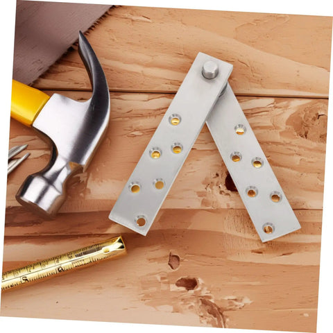 Hidden 360 Degree Door Hinge For Secret Bookcase Doors, Heavy Duty Concealed Pivot In Stainless Steel on wooden surface