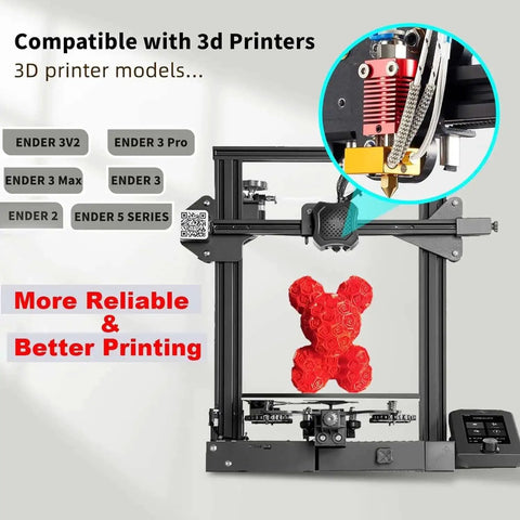 Ender 3 Hotend Upgrade Kit With M3 Stud Thermistor installed on Creality 3D printer, showcasing improved printing quality.
