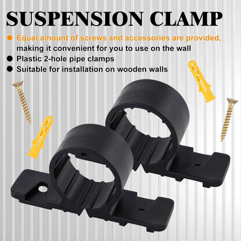 50 Pack Half Inch Pipe Supports Clamp Set With Screws For PEX Copper And CPVC Tubing Suspension Mounts shown with screws and anchors