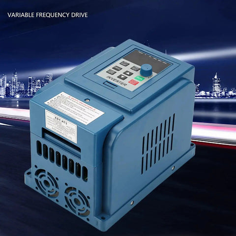 Variable Frequency Drive 380V 3A Speed Controller For 3 Phase 0.75kW Motor shown with cityscape background