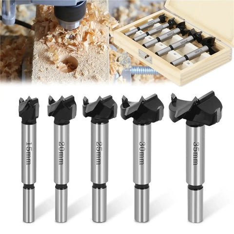 Hinge Boring Drill Bit Set Pro Grade For Wood Windows And Doors, Auger Core Bits 15mm 20mm 25mm 30mm 35mm, T Slot Milling Cutters