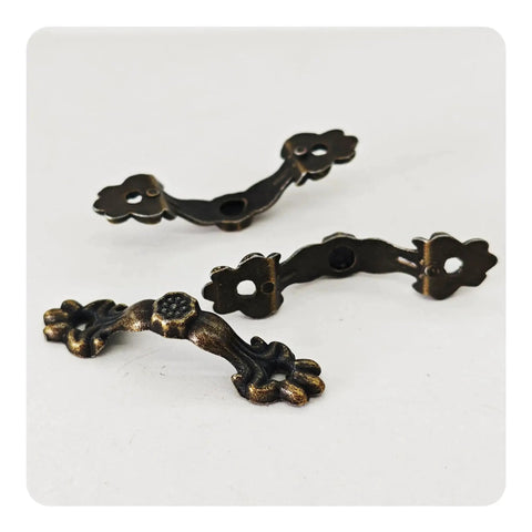 30 Pack Antique Bronze Floral Arch Drawer Pulls 1.7 by 0.4 Inches 30mm Center Hole Spacing Includes Mounting Screws