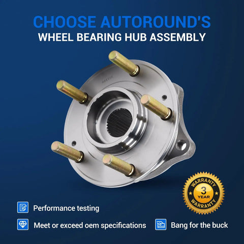 Beefy Wheel Hub And Bearing Assembly Replacement 513266 Front Or AWD Rear For Hyundai Santa Fe Veracruz And Kia Sorento 2011 To 2015 5 Lug Non ABS Pair