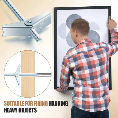 100 Pack Quarter Inch By Four Inch Toggle Bolts With Butterfly Nuts For Drywall Heavy Duty Wall Anchors used for hanging a picture