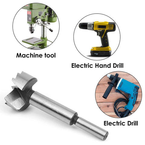 Eight Piece Forstner Bit Set For Woodworking With Center Positioning Delivers Clean Holes Every Time Sizes Range From One Quarter
