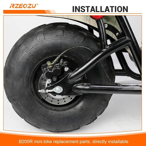 Mini Bike Rear Hydraulic Disc Brake Kit With Seven Eighths Inch Left Master Cylinder And Sixty Seven Inch Hose Fits Coleman RT200 RB200 B200R B200V B200C B200 Mega Moto B212 200cc Minibikes Upgrade Your Braking Performance installed on mini bike wheel