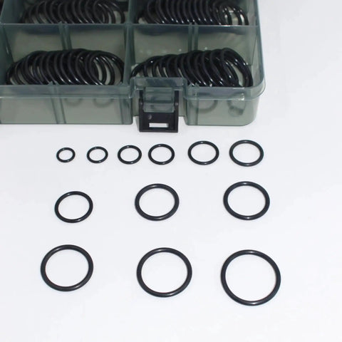 Hydraulic O Ring Kit For ORB Fittings, 270 Piece Set With 12 Common SAE 900 Series Buna N 90 Durometer O Rings displayed in a case