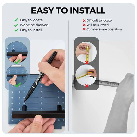 Instructional guide for Thirty Pack Matte Black Cabinet Pulls Three Inch Cabinet Handles With Five Inch Overall Length And Drill Mounting Template